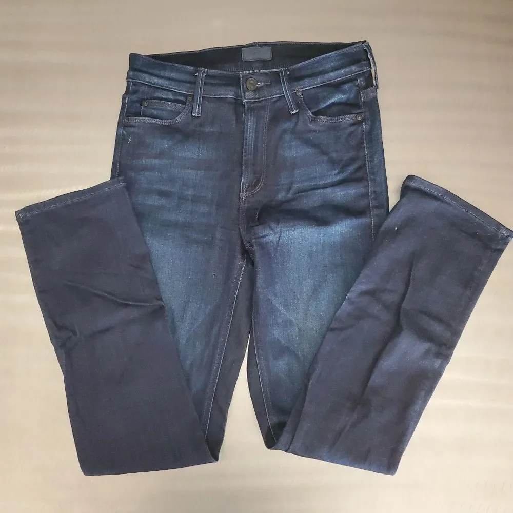 Mother Mid Rise Dazzler Ankle Denim Jeans Straight Leg Wash Now or Never 25